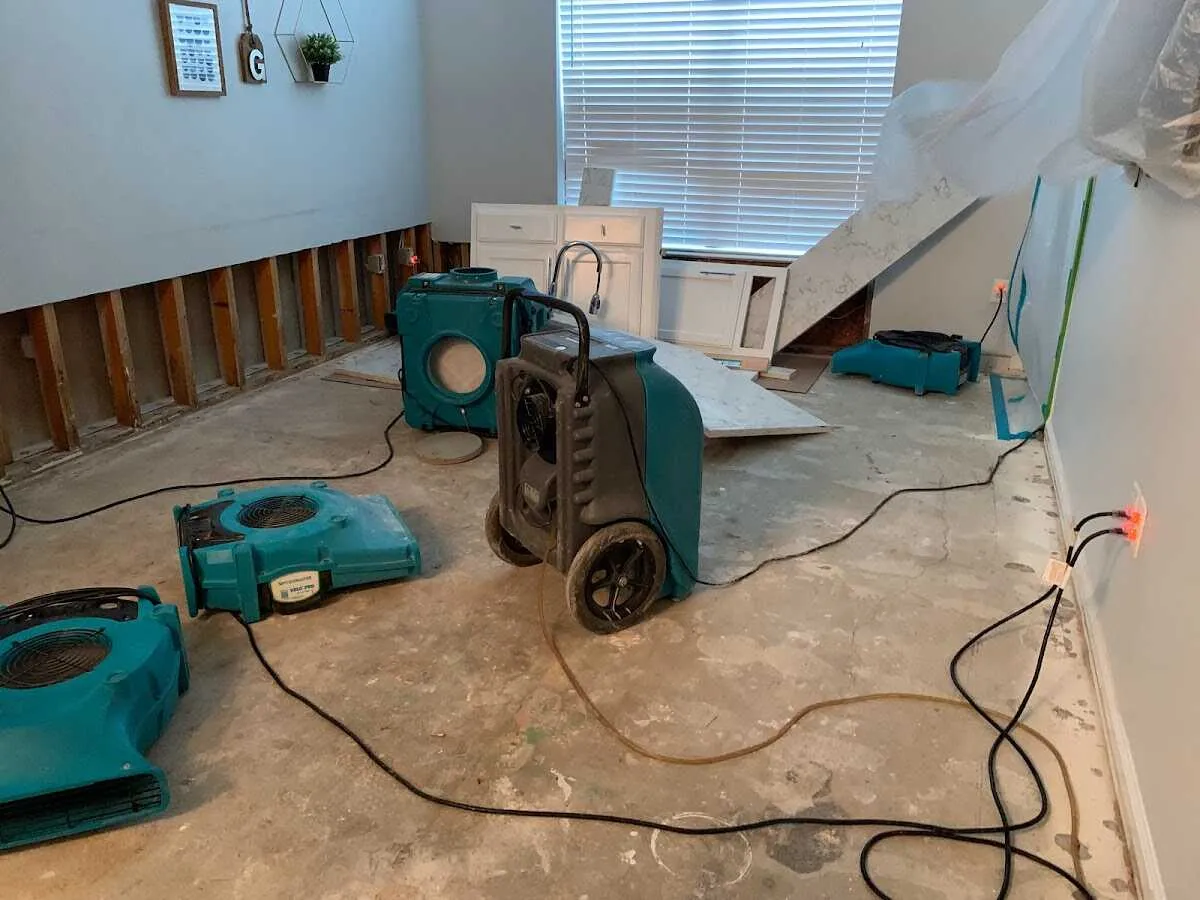 Dehumidifier in flood-cut room for Water Extraction & Removal in Las Vegas