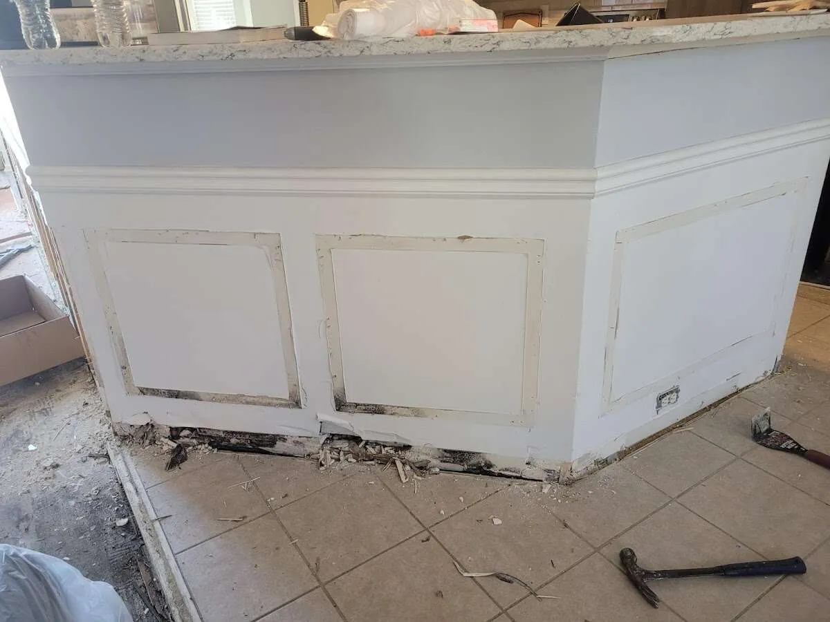 Water damage and mold on kitchen during Storm Damage Restoration in Las Vegas